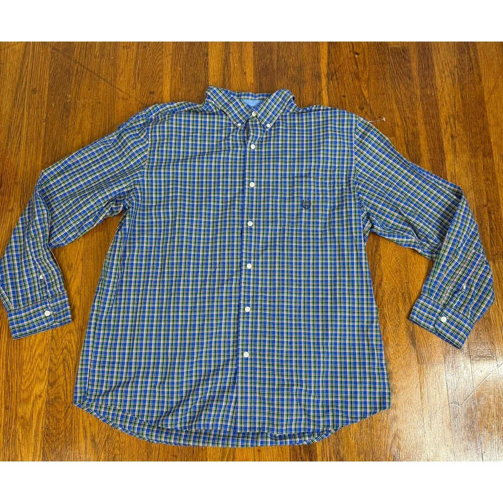 Chaps Men's Long Sleeve Dress Shirt Button Up, Plaid, Size 2XLT Size TTG